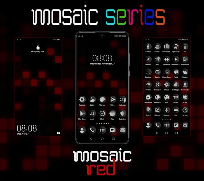 Run android online APK [EMUI 9.1]Mosaic Red Theme from MyAndroid or emulate [EMUI 9.1]Mosaic Red Theme using MyAndroid